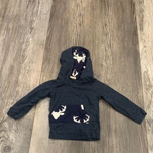 Kids Tales Kids Navy Blue Hoodie with Deer Print